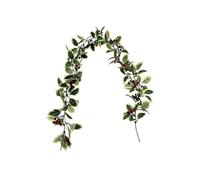 Christmas Garland - 180 cm Realistic Greenery, Flowers & Red Berries | 70,8 In / 180 cm | Realistic Artificial Christmas Garland | Greenery, Flower & Red Berry Vine for Stair Railings & Mantels