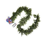 Christmas Garland, 8.8Ft Remote Lights, Cedar Holiday Decor, Effortless Festive Illumination, Indoor Outdoor Decoration Function, Seasonal Lighting Accessory for Front Door Mantel Stairs