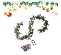 Christmas Garland,8.8Ft with Remote Lights,Real Touch Garland Christmas Decorations | for Indoor Outdoor Front Door Wall Mantel Fireplace Stairs Tree Porch Patio Garden