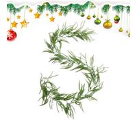 Christmas Garland - 82,68 pulgadas Real Touch Artificial Cedar Greenery for Holiday Decorating with Welcome Mantle Hanger, Festive Stair Fireplace Decor, Garland for Farmhouse and Party Use