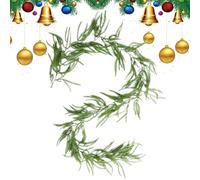 Christmas Garland - 82,68 pulgadas Real Touch Artificial Cedar Greenery for Holiday Decorating with Welcome Mantle Hanger, Festive Stair Fireplace Decor, Garland for Farmhouse and Party Use