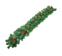 Christmas Garland - 9 Feet Artificial Vine Wreath, Red Berries and Pine Cones for Holiday Decor, Winter Wedding with Realistic Greenery, Decorative Garlands for Fireplace Wall Table Outdoor, Green