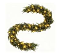 Christmas Garland - Artificial Pine Garland | Faux Greenery Garlands for Mantle Fireplace Table Door Wall Upstairs Indoor Outdoor Holiday Decor with 90 LED Lights