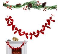 Christmas Garland Banner - Juego de decoración para mantel Fireplace and Party Displays, Festive Hanging Accent with Photo Prop Function, Seasonal Garland for Home Indoor Outdoor Wall Stair