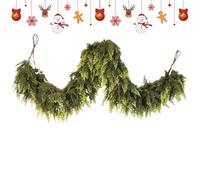 Christmas Garland, Fireplace Garland, Realistic Green Pine Wreath, for Fireplace Tree Mantel Outdoor Porch Indoor Stair Table Door Holiday Home