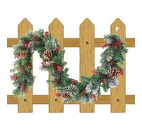 Christmas Garland Lights, Faux Cedar Garland, Pine Cone Garland, Red Berries Garlands with LED Lights, Pine Cones, and Red Berries for Farmhouse Decorations (1 Piece)