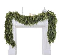 Christmas Garland, Realistic Green Pine Wreath, Artificial Holiday Decor with Needles and Flexible Branches, Decorative Winter Garland for Fireplace, Mantel, Door, Stair, Table, Porch, Home Décor