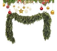 Christmas Garland, Soft Weather-Resistant Festive Decoration, Artificial Greenery Long Tail, Cedar Garland Main Feature, Holiday Home Decor Category Usage for Indoor Outdoor Fireplace Mantel Mesa