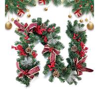 Christmas Garland - Winter Garland, Christmas Decor with Pine Cones, Faux Greenery Ring with Festive Texture, Holiday Display Enhancing Mantle Scenes, Decorative Ornament Adding Charm