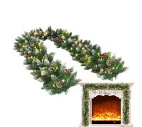 Christmas Garland with Lights - 200cm Artificial Cedar Door Wreath