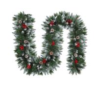 Christmas Garland with Lights, LED Artificial Wreath, Holiday Home Decor