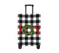Christmas Garlands Joy - Funda para equipaje de viaje, a cuadros, color negro, elásticas, antiarañazos, para protección, fundas de equipaje lavables de 26 a 28 pulgadas, Joyjim0959, XL(29-32in)