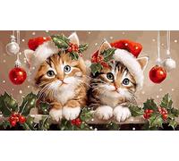 Christmas-Gato Puzzles Imposible,desafío para Adultos Juego edugatoivo 1000 Piezas Obra de Arte de Juego de para Adultos y Niños a Partir de 12 Años 38x52cm/1000pcs