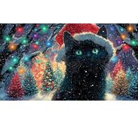 Christmas-Gato Puzzles Imposible,desafío para Adultos Juego edugatoivo 1000 Piezas Obra de Arte de Juego de para Adultos, Regalos a Partir de 14 Años 38x52cm/1000pcs