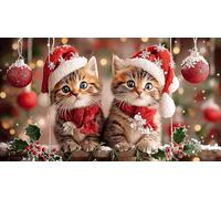 Christmas-Gato Rompecabezas Imposible,desafío para Adultos Entretenimiento Creativo 1000 Piezas Obra de Arte de Juego de para Adultos, Regalos a Partir de 14 Años 38x26cm/1000pcs