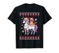 Christmas German Shepherd Unicorn Sunglasses GSD Camiseta