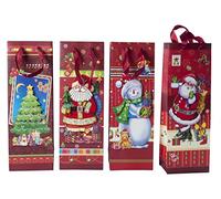 Christmas Gifts 52357 Bolsa de Regalo con Motivos de Navidad para Botella 3D 12 x 8,3 x 37 cm, Multicolor