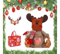 Christmas Gifts Bags Zipper Design, 3D Doll Decoration Gift Bag, Reusable Cloth Christmas Gifts Bags, Suitable for Christma Parties, Candies, Fruits and Gift Decorations (A)