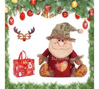 Christmas Gifts Bags Zipper Design, 3D Doll Decoration Gift Bag, Reusable Cloth Christmas Gifts Bags, Suitable for Christma Parties, Candies, Fruits and Gift Decorations (C)
