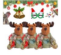 Christmas Gifts Bags Zipper Design, 3D Doll Decoration Gift Bag, Reusable Cute 3D Santa Snowman Elk Doll Bag, Christmass Candy Apple Bags, for Holiday Party Decorations (C3pcs)