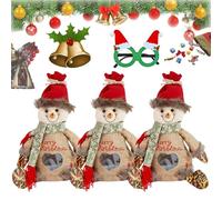 Christmas Gifts Bags Zipper Design, 3D Doll Decoration Gift Bag, Reusable Cute 3D Santa Snowman Elk Doll Bag, Christmass Candy Apple Bags, for Holiday Party Decorations (B3pcs)