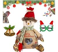 Christmas Gifts Bags Zipper Design, 3D Doll Decoration Gift Bag, Reusable Cute 3D Santa Snowman Elk Doll Bag, Christmass Candy Apple Bags, for Holiday Party Decorations (B1pc)