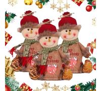 Christmas Gifts Bags Zipper Design, Christmas Gifts Doll Bags, Fabric Candy Bag, Reusable Cute 3D Santa Snowman Elk Doll Bag for Presents Candy Fruit and Festival (3* Snowman)