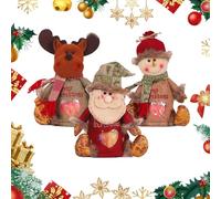 Christmas Gifts Bags Zipper Design, Christmas Gifts Doll Bags, Fabric Candy Bag, Reusable Cute 3D Santa Snowman Elk Doll Bag for Presents Candy Fruit and Festival (Santa Claus+Snowman+ Reindeer)