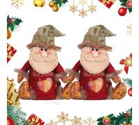 Christmas Gifts Bags Zipper Design, Christmas Gifts Doll Bags, Fabric Candy Bag, Reusable Cute 3D Santa Snowman Elk Doll Bag for Presents Candy Fruit and Festival (Santa Claus+Santa Claus)