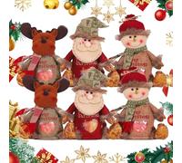 Christmas Gifts Bags Zipper Design, Christmas Gifts Doll Bags, Fabric Candy Bag, Reusable Cute 3D Santa Snowman Elk Doll Bag for Presents Candy Fruit and Festival (2* (Santa Claus+Snowman+ Reindeer))