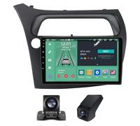 【Christmas Gifts】 ZGYBDH Android 13 For Hon-da Civic Hatchback 2006-2012 Steering Wheel Control Double DIN Car Stereo Radio with Wireless Carplay Android Auto 9 Inch Screen Rear View Camera+DVR