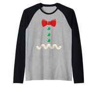 Christmas Gingerbread Costume Kids Funny Christmas Holiday Camiseta Manga Raglan