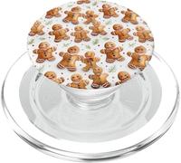 Christmas Gingerbread Man Pattern For Girls Cute Xmas Baking PopSockets PopGrip para MagSafe