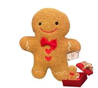 Christmas Gingerbread Man Plush Toy - Festive Cushion, Stuffed Holiday Ornament, Cute Smiling Cookie Doll for Celebration | Bedroom Sofa Office Car Kids Room Holiday Decoration