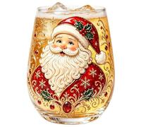 Christmas Glass Cups - Transparent Holiday Drinkware, Decorative Party Cups