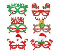 Christmas Glasses - Glitter Santa Snowman Reindeer Eyeglasses with Sparkling Cartoon Design, Fun Party Accessory for Men Women and Kids, Festive Holiday Costume Prop for Christmas 2025 Celebrations