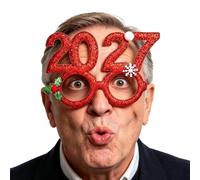 Christmas Glasses - Lightweight Colorful 2027 Festive Glitter | Christmas Party Glasses Photo Booth Props For Club, Bar, Disco, Nightclubs, Carnivals, Festivals, Holidays, Parades