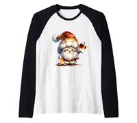 Christmas GNOME For Camper Campfire with Marshmallow Smores Camiseta Manga Raglan