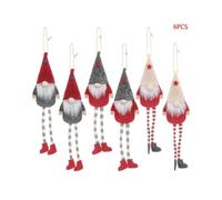 Christmas Gnome Pendant 6pcs Long Leg Swedish Santa for Doll Xmas Tree Ornament for Xmas Festival Baby Shower Decoration