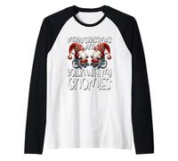 Christmas GNOME Saying For Senior Citizens Wheelchair Santa Camiseta Manga Raglan