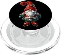 Christmas GNOME with Knitted Christmas Hat Cute Ice Skating PopSockets PopGrip para MagSafe