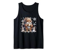 Christmas GNOME with Pumpkin Spice Hot Cocoa Mug Snowflake Camiseta sin Mangas