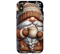 Christmas GNOME with Pumpkin Spice Hot Cocoa Mug Snowflake Carcasa para iPhone X/XS