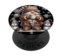 Christmas GNOME with Pumpkin Spice Hot Cocoa Mug Snowflake PopSockets PopGrip Adhesivo