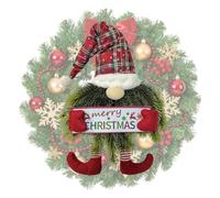 Christmas Gnome Wreath - Pine Wreath, Front Door Swedish Gnome Decor | 11.02x23.62 Inches | Gnome Door Wreath Christmas Indoor Outdoor | Swedish Pine Needle Hanging Decor for Entryway Home Apartme