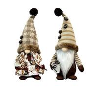 Christmas Gnomes - 2 piezas, 30 cm, diseño de figuras de color caqui | Khaki Gnome Figurines - Festive Decorations for Christmas Displays | Fabric Body, 30 cm Height, Two Piece Set, Tabletop