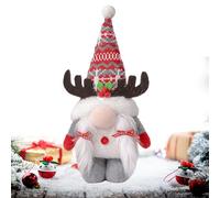 Christmas Gnomes - Figuras faceless With White Beard, Small Cute Holiday Figurines | Scandinavian Plush Elf Decoration, Festive Home Table Shelf Decor With Red Hat For Living Room Bedroom Trees