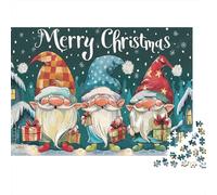 Christmas Gnomes Gift Colourful Merry Christmas Gnomes 1000 Pcs Jigsaw Puzzles For Adults & Kids Challenging Brainteasing 52x38cm/1000pcs