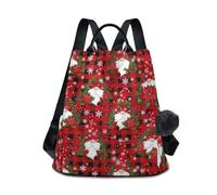 Christmas Gnomes - Mochila para mujer, diseño a cuadros rojos, con estampado de moda, compartimento principal de apertura trasera, bolsillos laterales