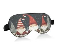 Christmas Gnomes Sleep Mask Lightweight Soft Breathable Eye Mask with Adjustable Strap Blackout Eye Mask for Women Men for Travel Night Sleeping
